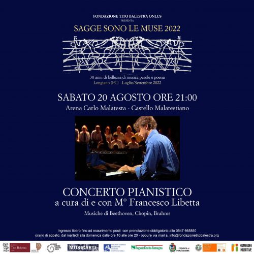 Sagge Sono le Muse 2022 – Concerto Pianistico a cura di e con il M° FRANCESCO LIBETTA – Sabato 20 Agosto