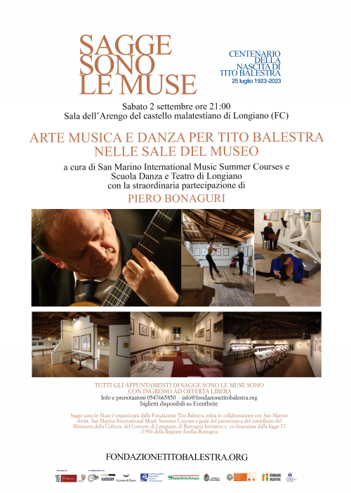 Rassegna Sagge Sono le Muse 2023 – In anteprima nazionale, con PIERO BONAGURI: Arte musica e danza per Tito Balestra nelle sale del museo