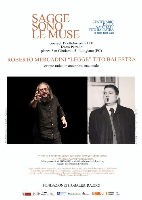 Rassegna Sagge Sono le Muse – Roberto Mercadini “legge” Tito Balestra