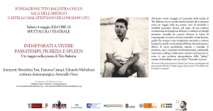 locandina Spettacolo teatrale su Tito Balestra 4 maggio 2024
